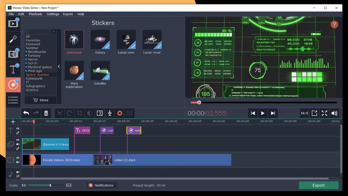 Movavi Video Editor Plus 2020 Effects - Space - Steam DLC (Activation Code) — Bild 2